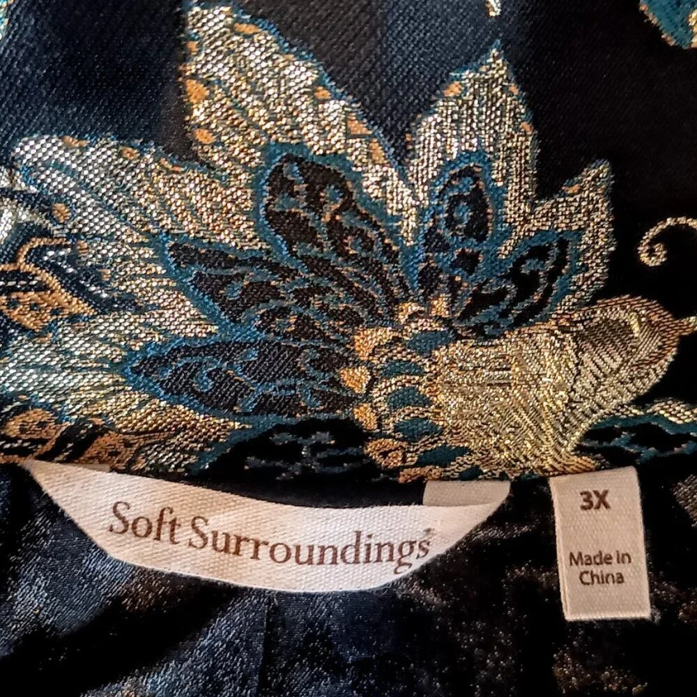 Soft Surroundings Viola Metallic Jacquard Jacket 3X